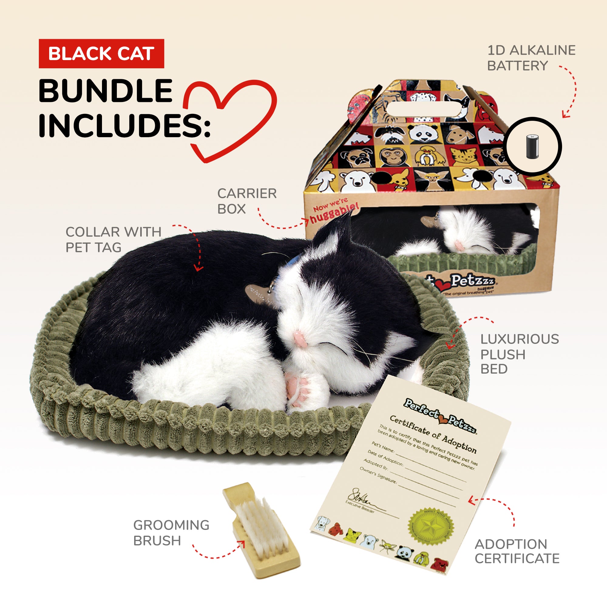 Original Black & White Kitten Perfect Petzzz